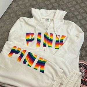 ‘Pink’ pride rainbow sweat outfit size small